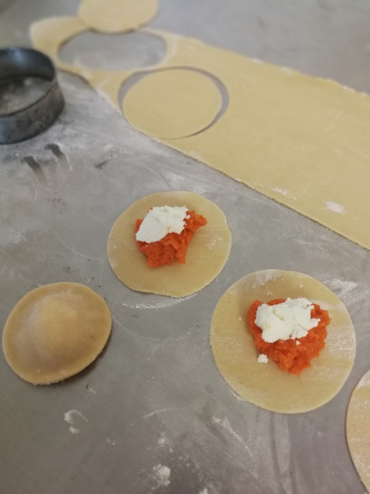 Sweet potato and goats cheese ravioli